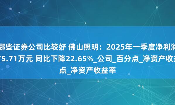 哪些证券公司比较好 佛山照明：2025年一季度净利润6475.71万元 同比下降22.65%_公司_百分点_净资产收益率