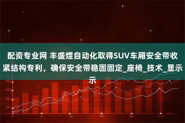 配资专业网 丰盛煜自动化取得SUV车厢安全带收紧结构专利，确保安全带稳固固定_座椅_技术_显示